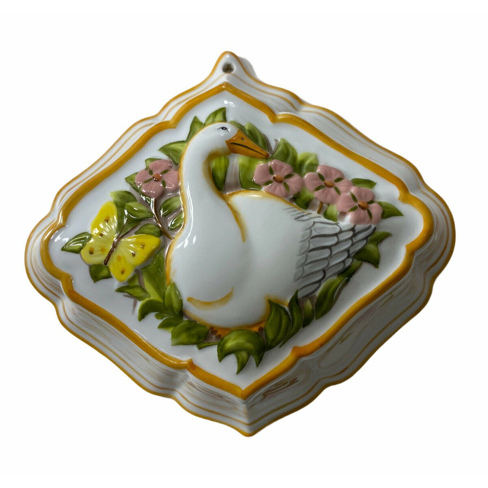 Vintage Franklin Mint Le Cordon Bleu Goose Duck Butterfly Jello Mold Ceramic